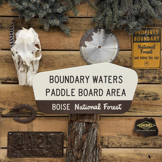 Genuine National Forest Area Sign White and Brown