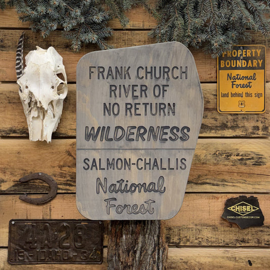 Weathered Wilderness National Forest Sign
