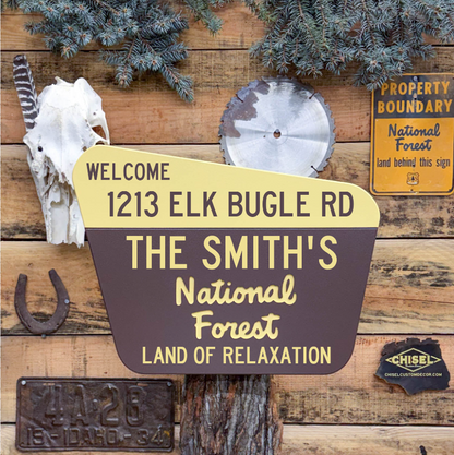 Cabin National Forest Sign