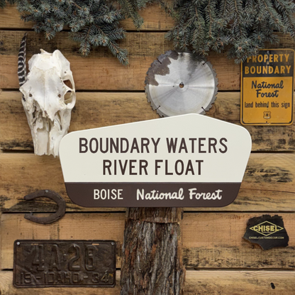 Genuine National Forest Area Sign White and Brown